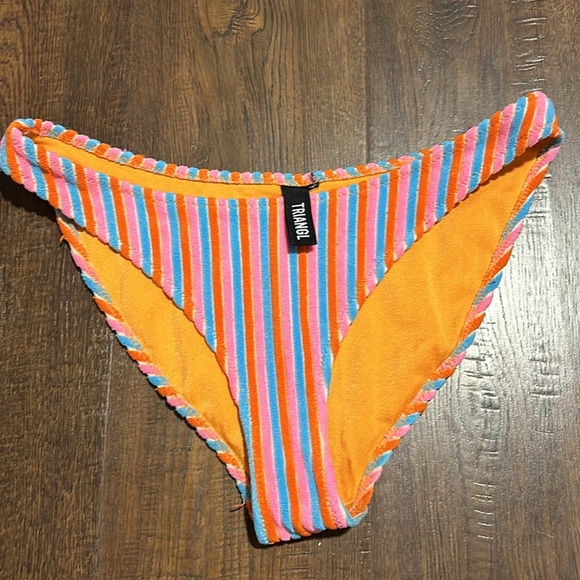 Triangl blue, pink, orange striped bikini small top/ medium bottom - Picture 2 of 5